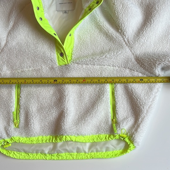 American Eagle white Fluffy Fleece Teddy Plush lined, hanorac style jacket - Picture 6 of 11